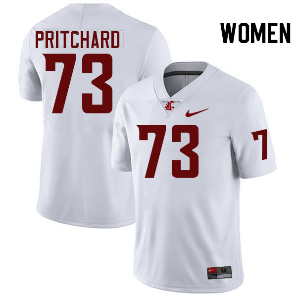 Women #73 Nathan Pritchard Washington State Cougars College Football Jerseys Stitched-White